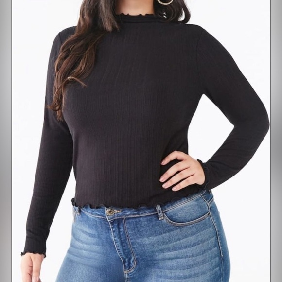 Forever 21+ Ribbed Long Sleeve - Picture 1 of 4